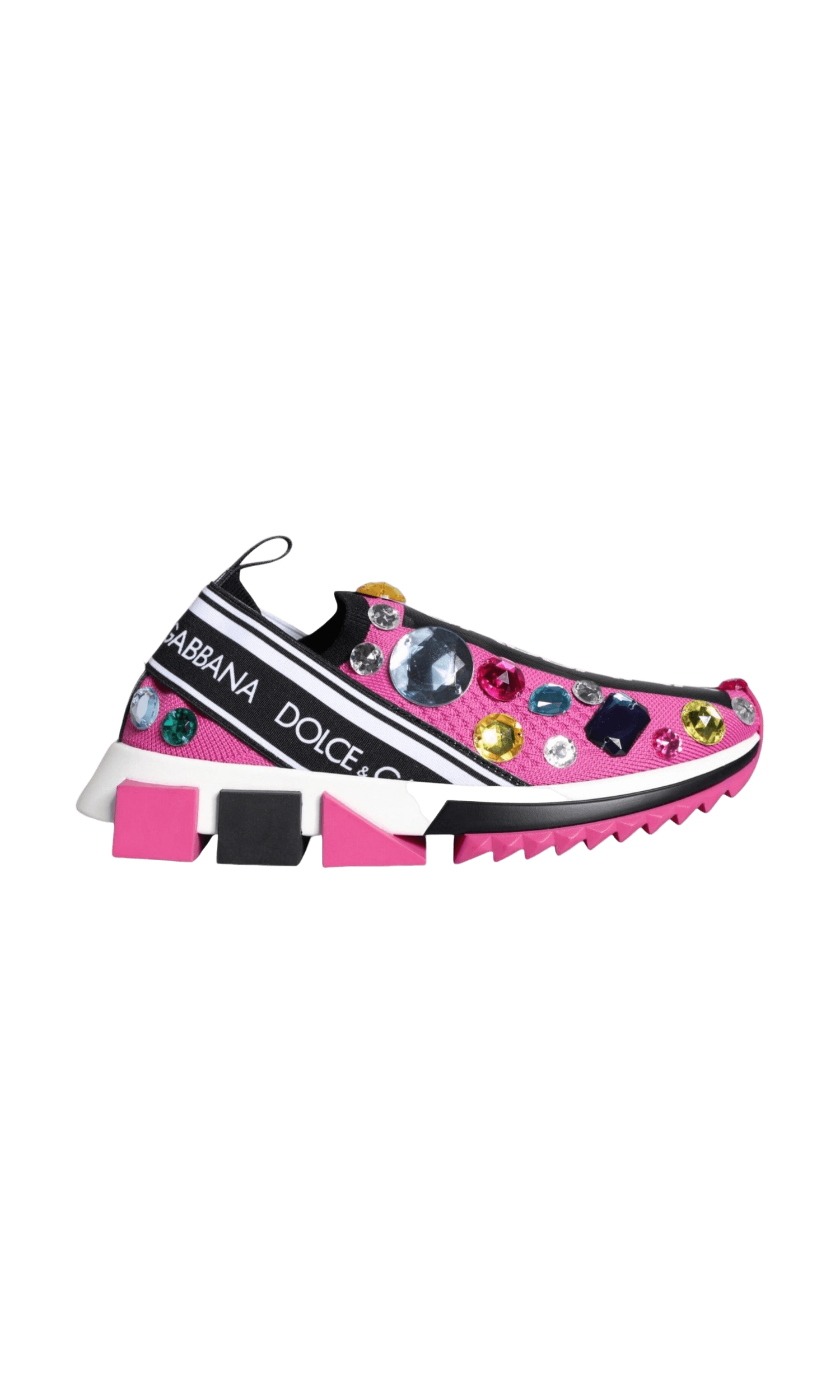 Dolce & Gabbana Pink Sorrento Crystals Low Top Sneakers Shoes Glam Steals