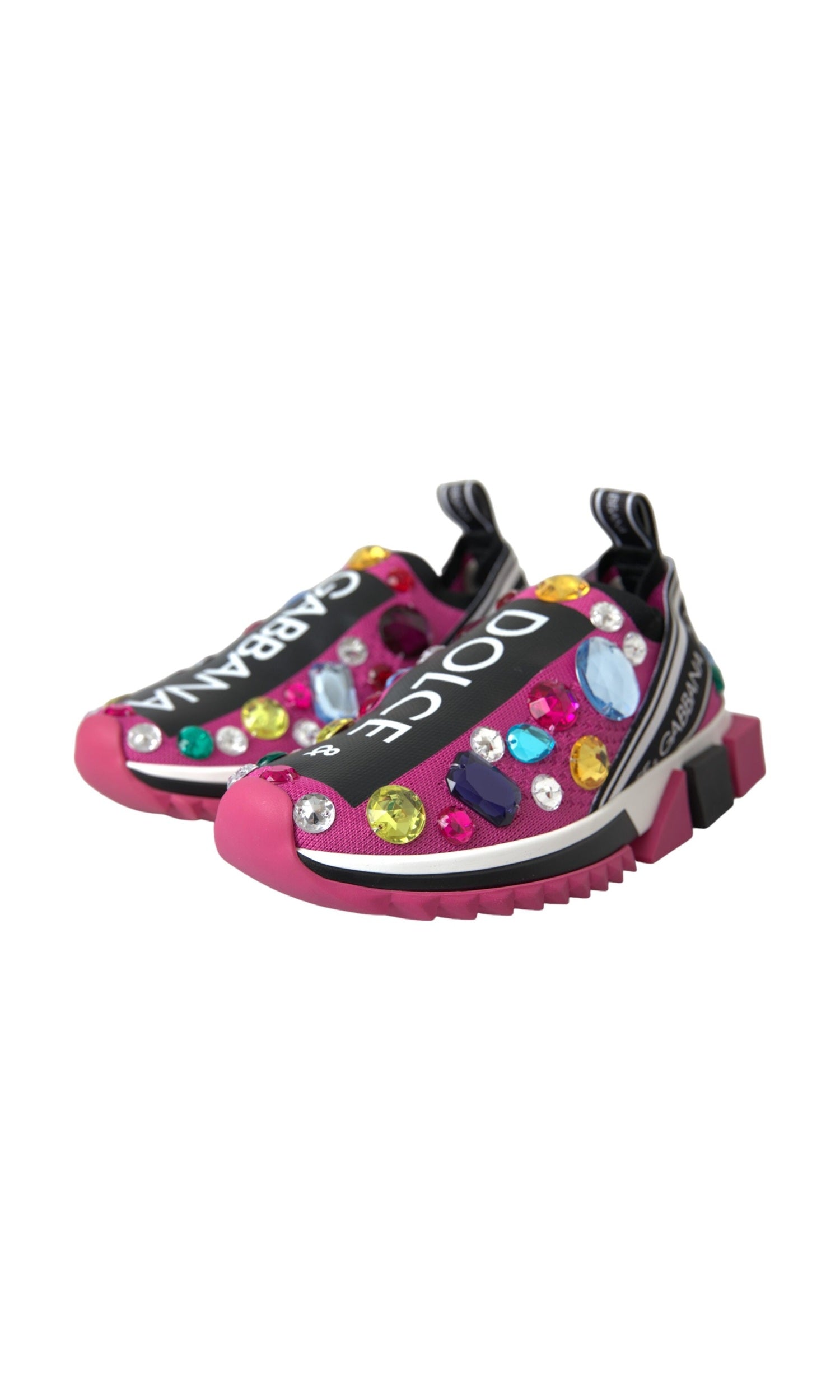 Dolce & Gabbana Pink Sorrento Crystals Sneakers Shoes Glam Steals