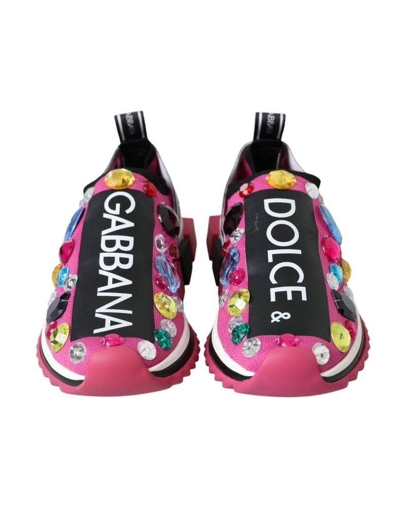 Dolce & Gabbana Pink Sorrento Crystals Sneakers Shoes Glam Steals