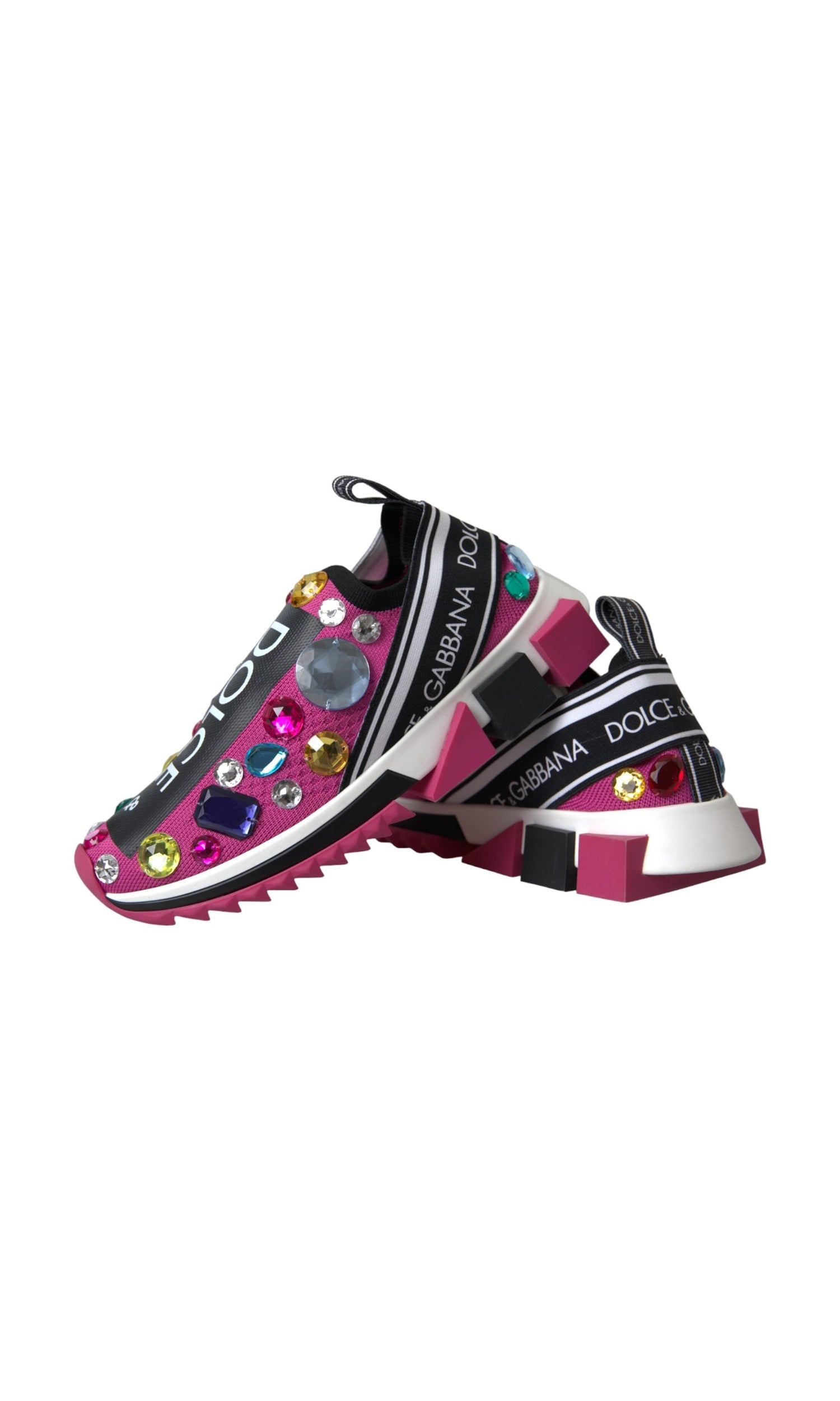 Dolce & Gabbana Pink Sorrento Crystals Sneakers Shoes Glam Steals