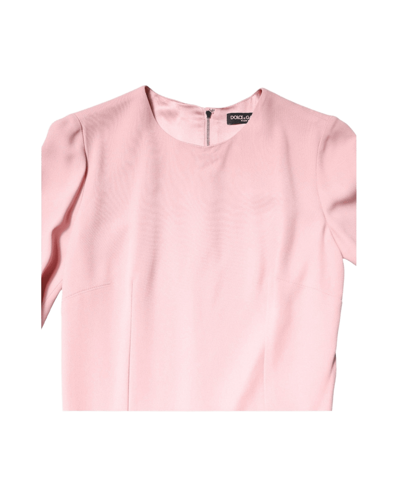 Dolce & Pink Gabbana Viscose 3/4 Sleeves Sheath Midi Dress Glam Steals