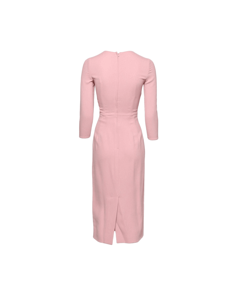 Dolce & Pink Gabbana Viscose 3/4 Sleeves Sheath Midi Dress Glam Steals