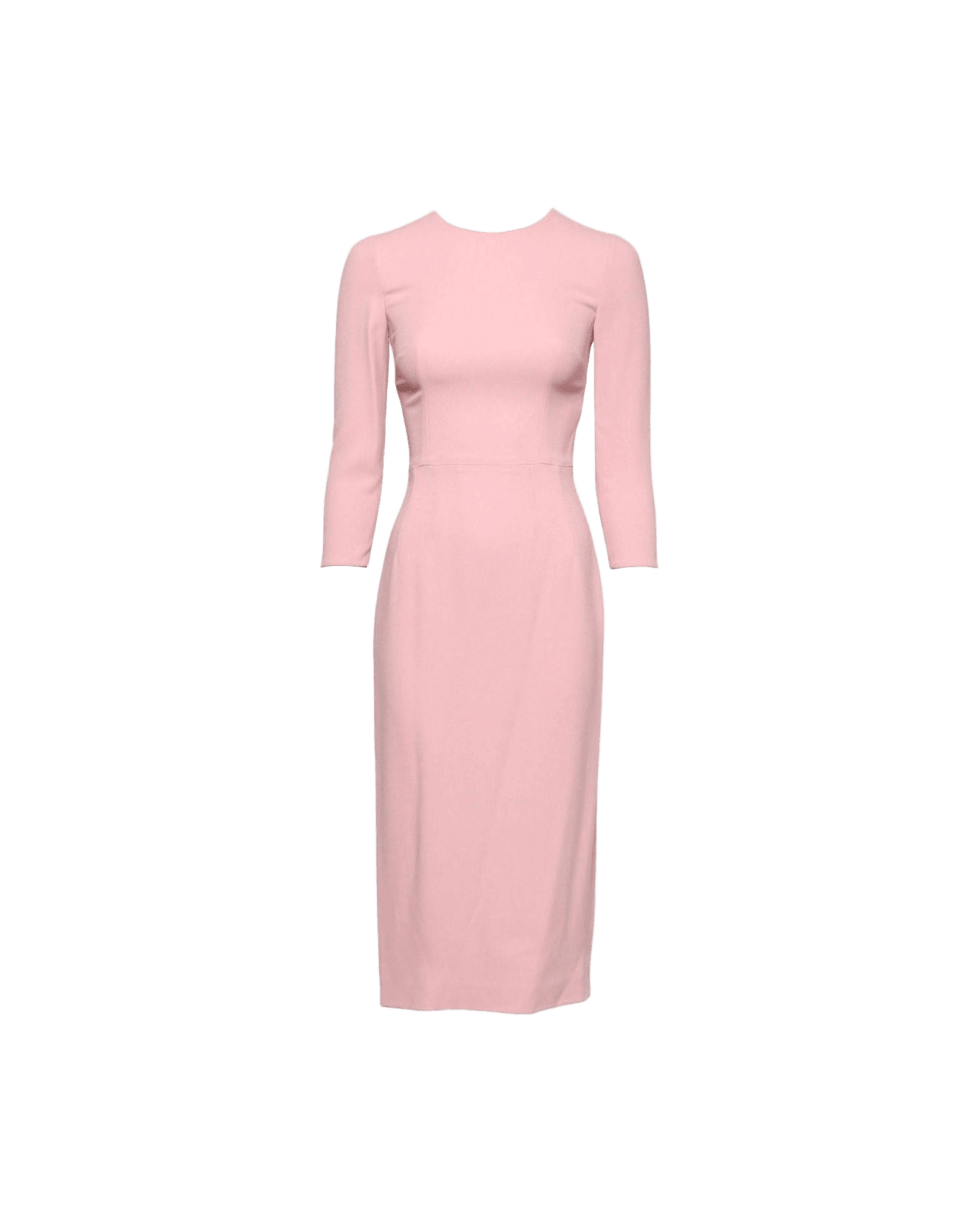 Dolce & Gabbana Pink Viscose 3/4 Sleeves Sheath Midi Dress Glam Steals