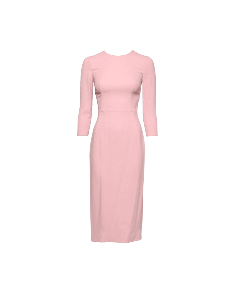 Dolce & Pink Gabbana Viscose 3/4 Sleeves Sheath Midi Dress Glam Steals