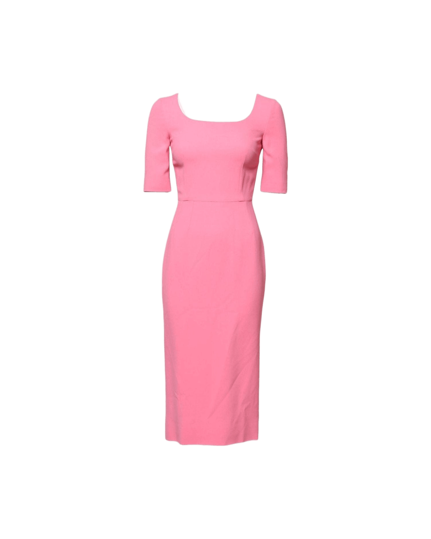 Dolce & Gabbana Pink Viscose Short Sleeve Sheath Midi Dress Glam Steals