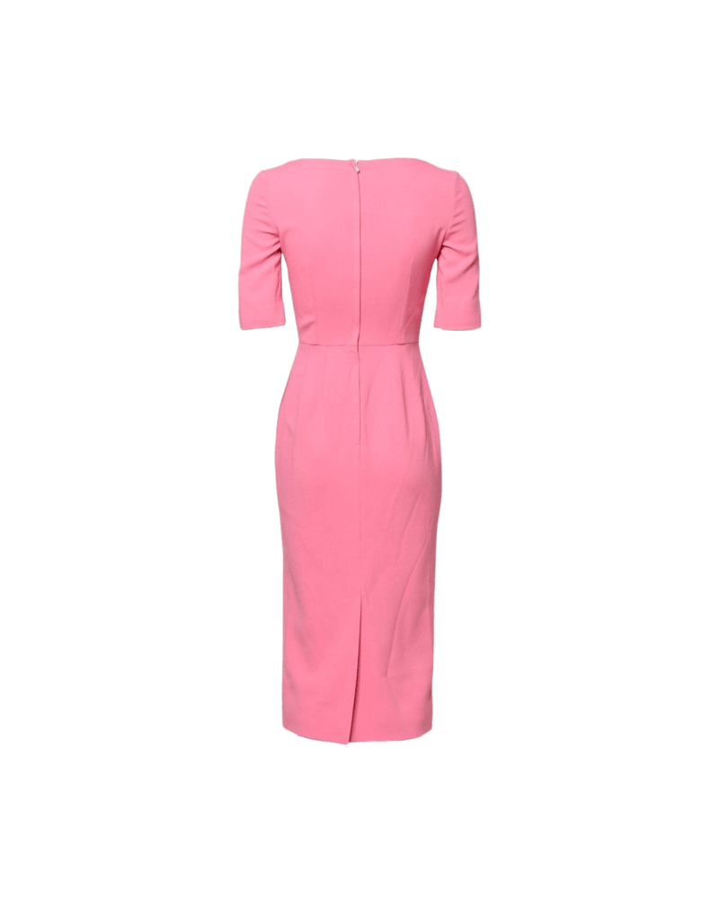 Dolce & Pink Gabbana Viscose Short Sleeve Sheath Midi Dress Glam Steals