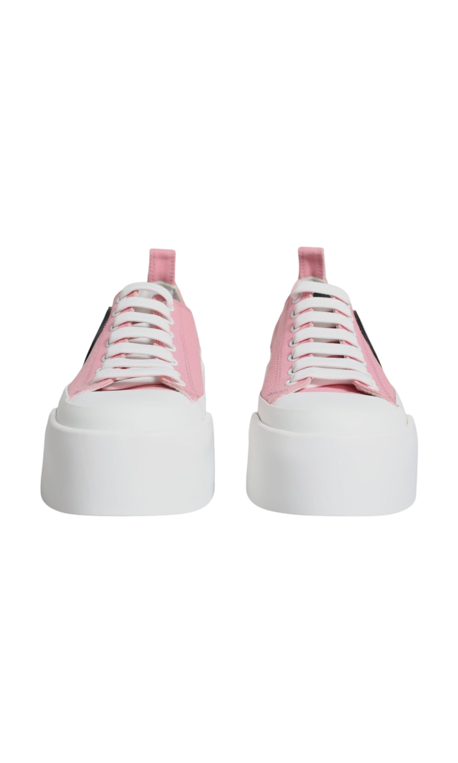 Dolce & Gabbana Pink White Canvas Logo Low Top Sneakers Shoes Glam Steals