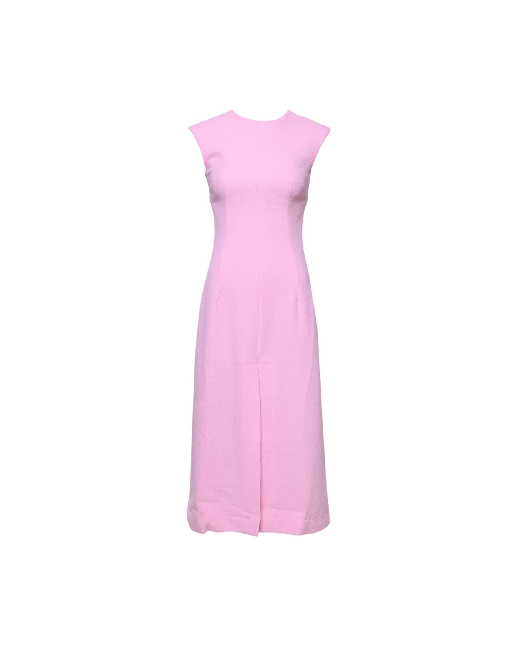 Dolce & Gabbana Pink Wool Sleeveless Sheath Midi Dress Glam Steals