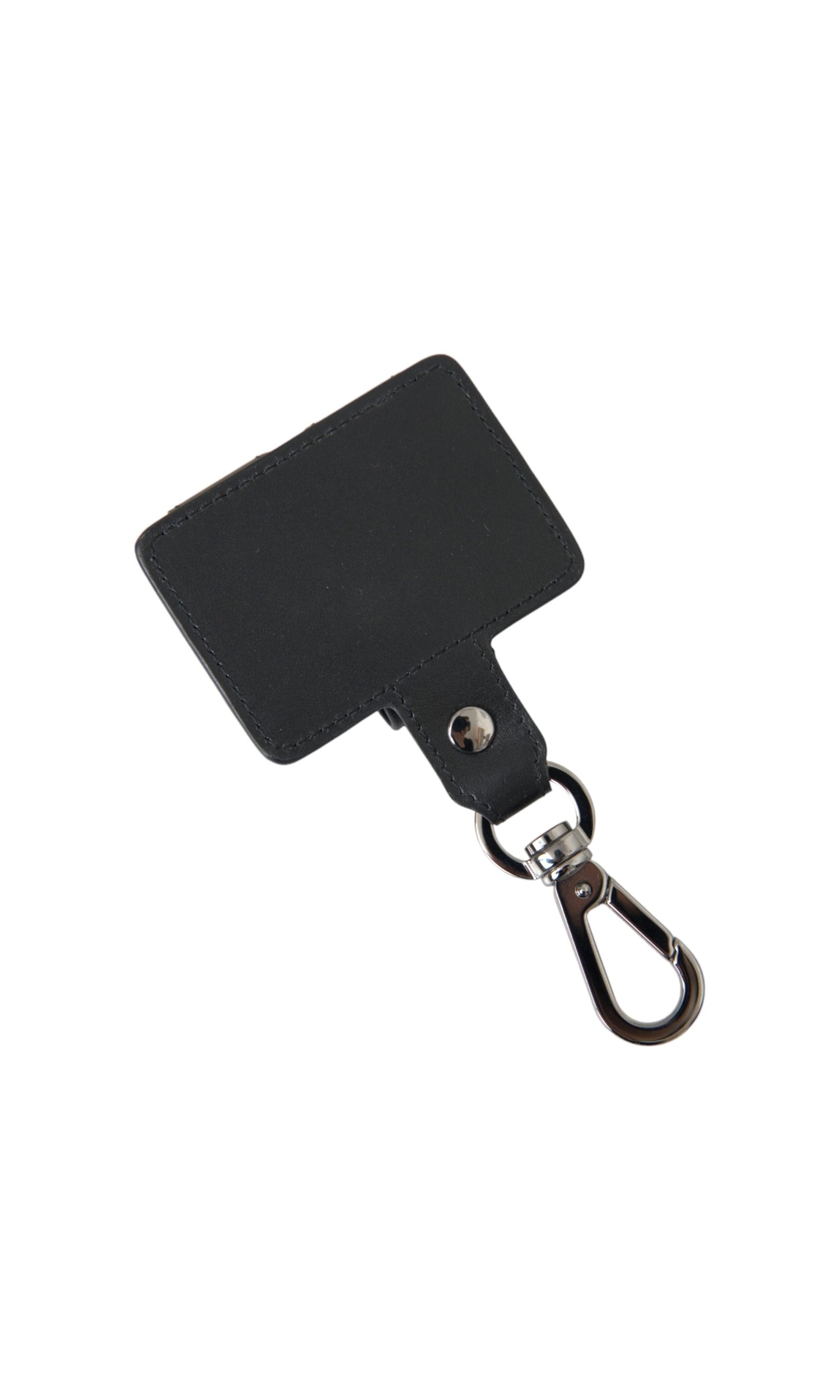 Dolce & Gabbana Plain Leather Metal Airpods Black Silver Case Glam Steals