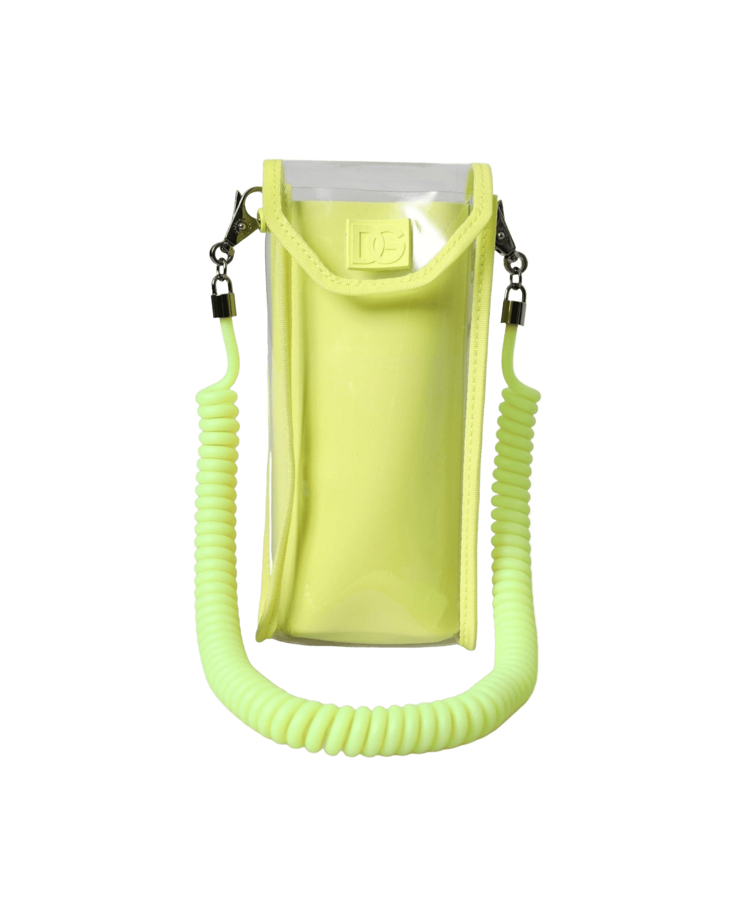 Dolce & Gabbana Plastic Dg Logo Neck Strap Cardholder Yellow Green Wallet Glam Steals