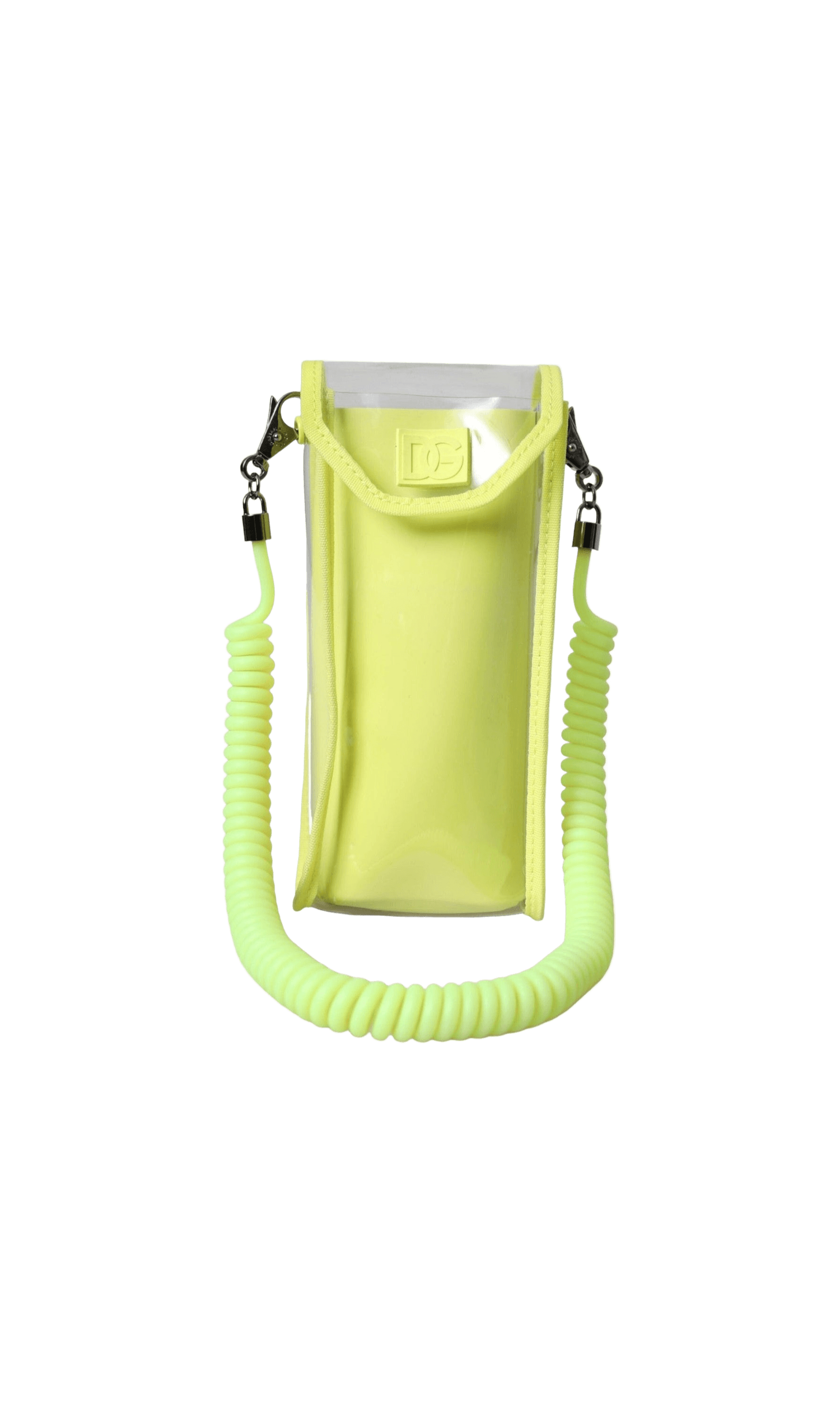Dolce & Gabbana Plastic Dg Logo Neck Strap Cardholder Yellow Green Wallet Glam Steals