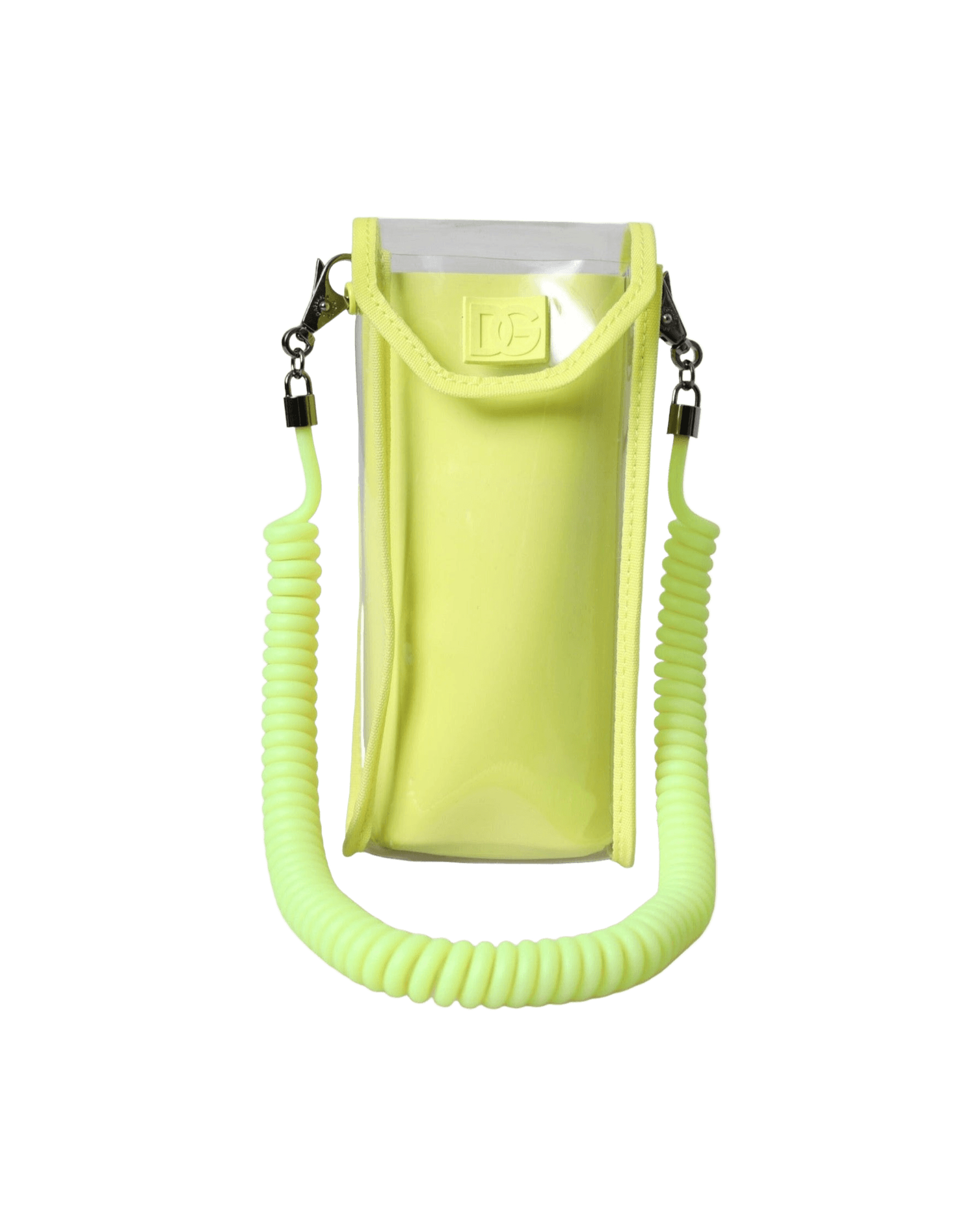 Dolce & Gabbana Plastic Dg Logo Neck Strap Cardholder Yellow Green Wallet Glam Steals