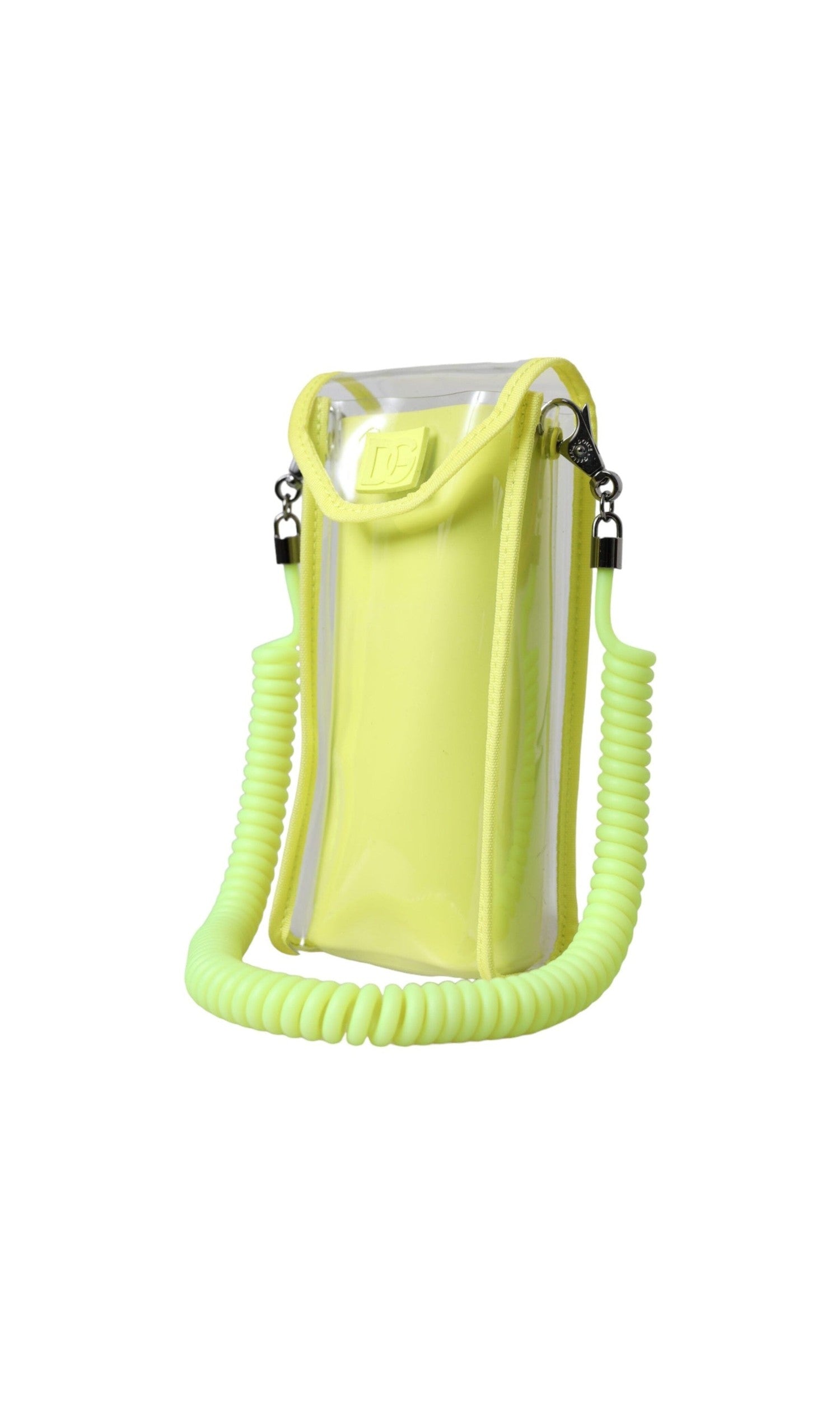 Dolce & Gabbana Plastic Dg Logo Neck Strap Cardholder Yellow Green Wallet Glam Steals
