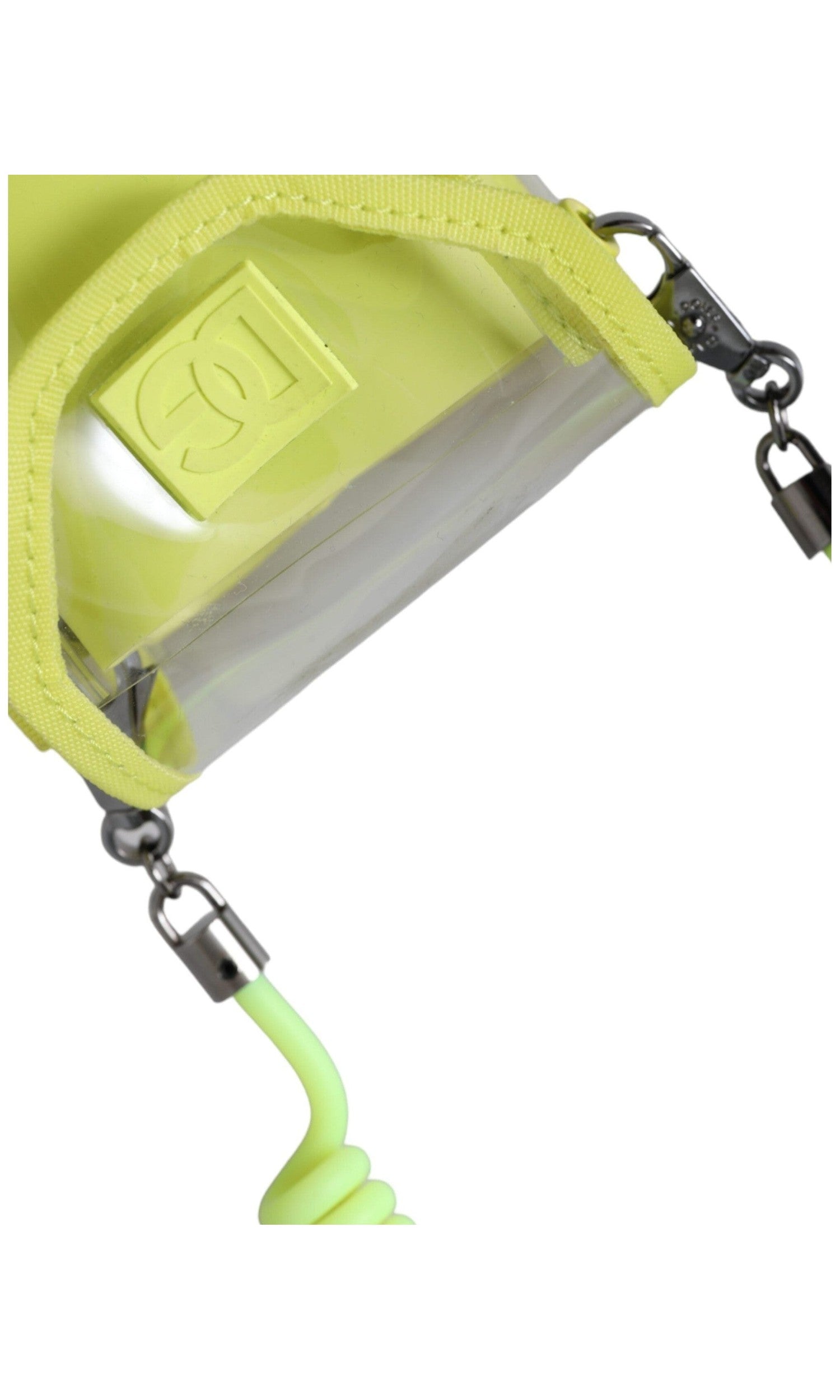 Dolce & Gabbana Plastic Dg Logo Neck Strap Cardholder Yellow Green Wallet Glam Steals