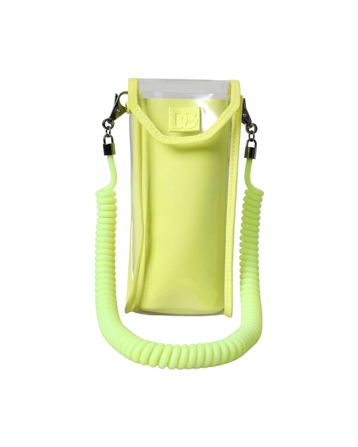 Dolce & Gabbana Plastic Dg Logo Neck Strap Cardholder Yellow Green Wallet Glam Steals