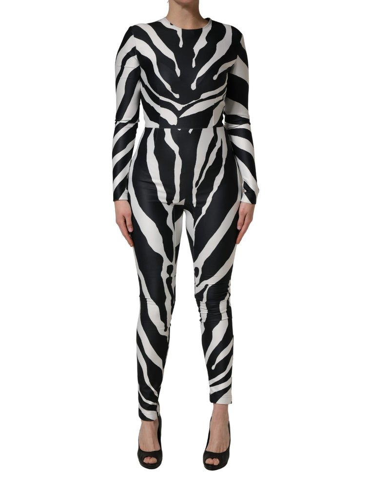 Dolce & Gabbana Polyester Zebra Pattern Jumpsuit Glam Steals