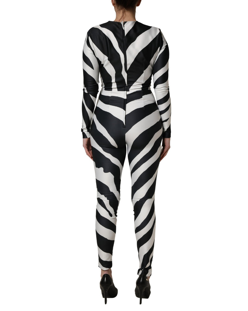 Dolce & Gabbana Polyester Zebra Pattern Jumpsuit Glam Steals