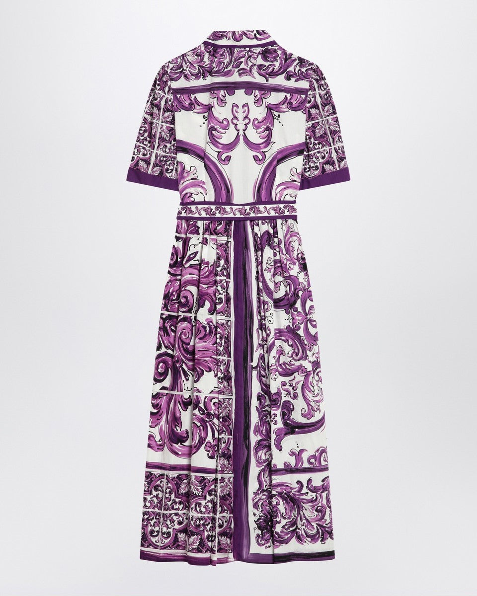 Dolce & Gabbana Poplin Shirt Dress with Maiolica Print Glam Steals