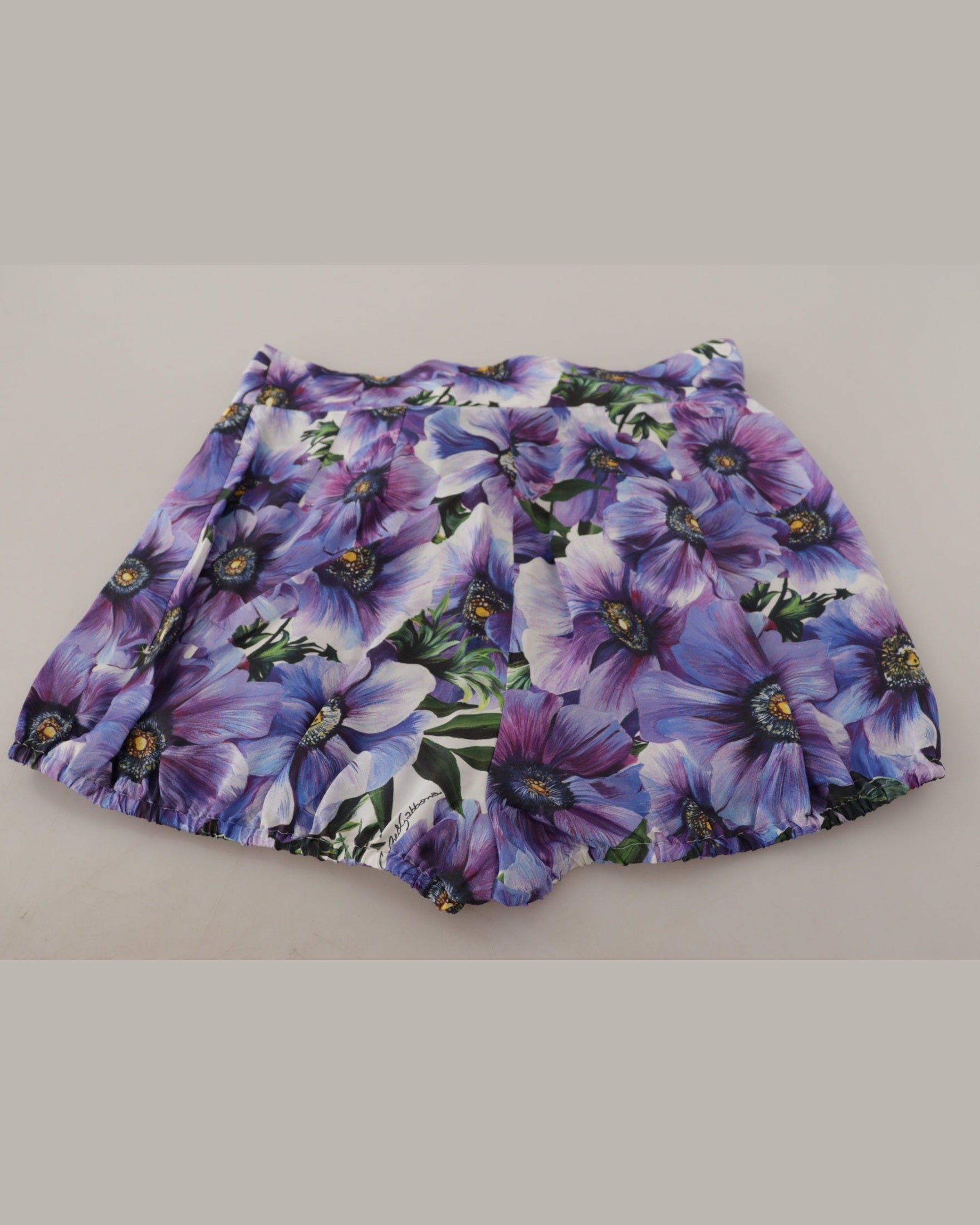 Dolce & Gabbana Purple Anemone High Waist Hot Pants Shorts Glam Steals