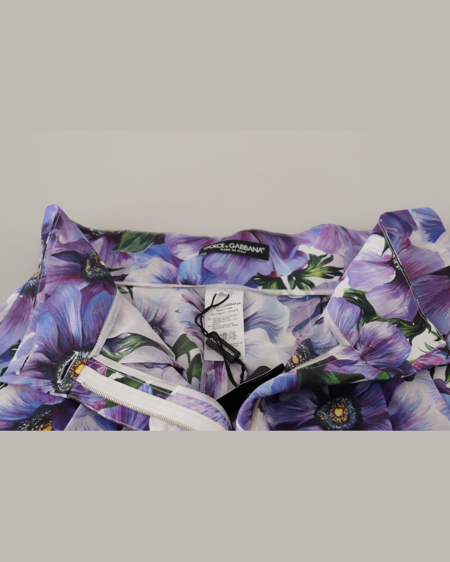 Dolce & Gabbana Purple Anemone High Waist Hot Pants Shorts Glam Steals