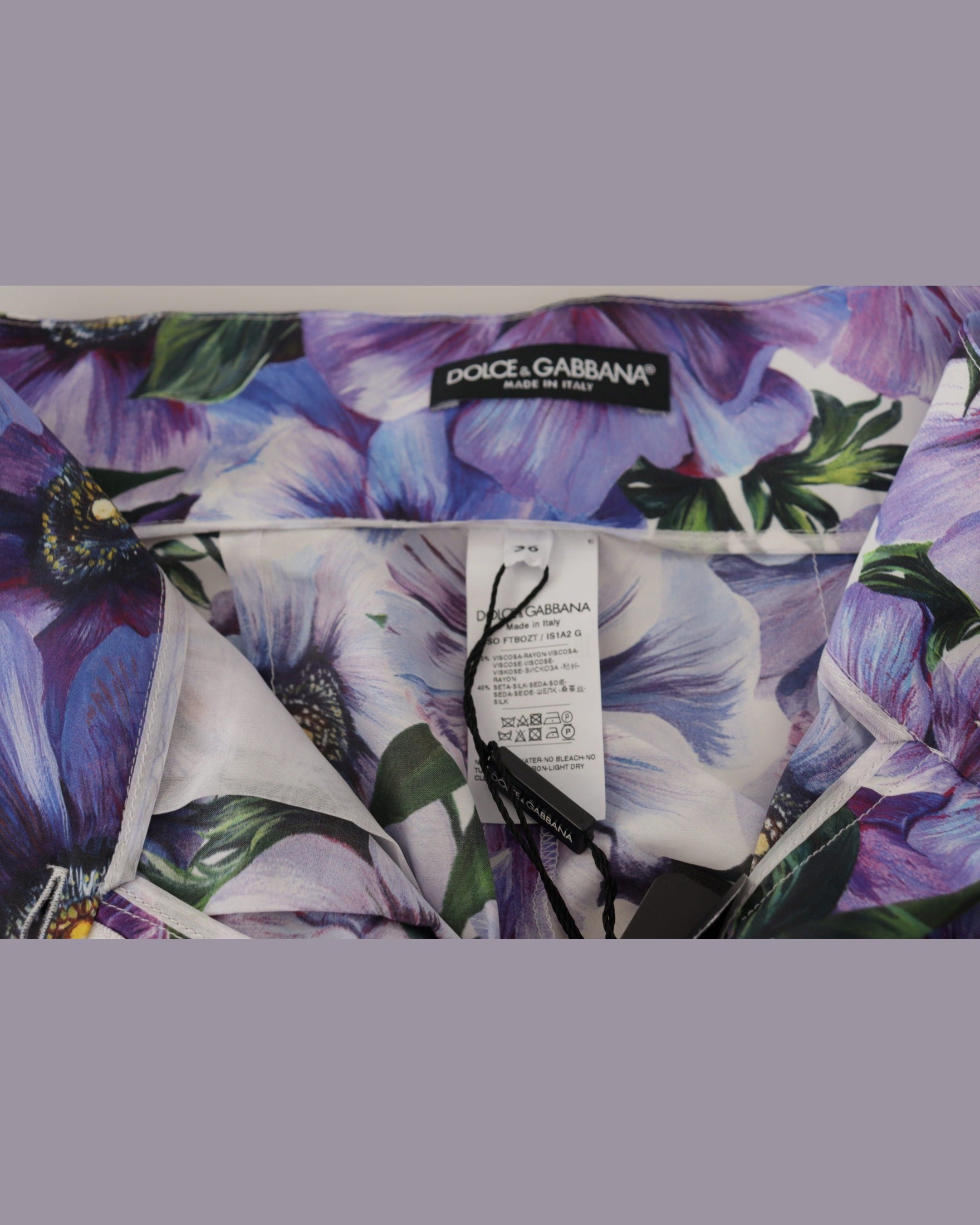 Dolce & Gabbana Purple Anemone High Waist Hot Pants Shorts Glam Steals