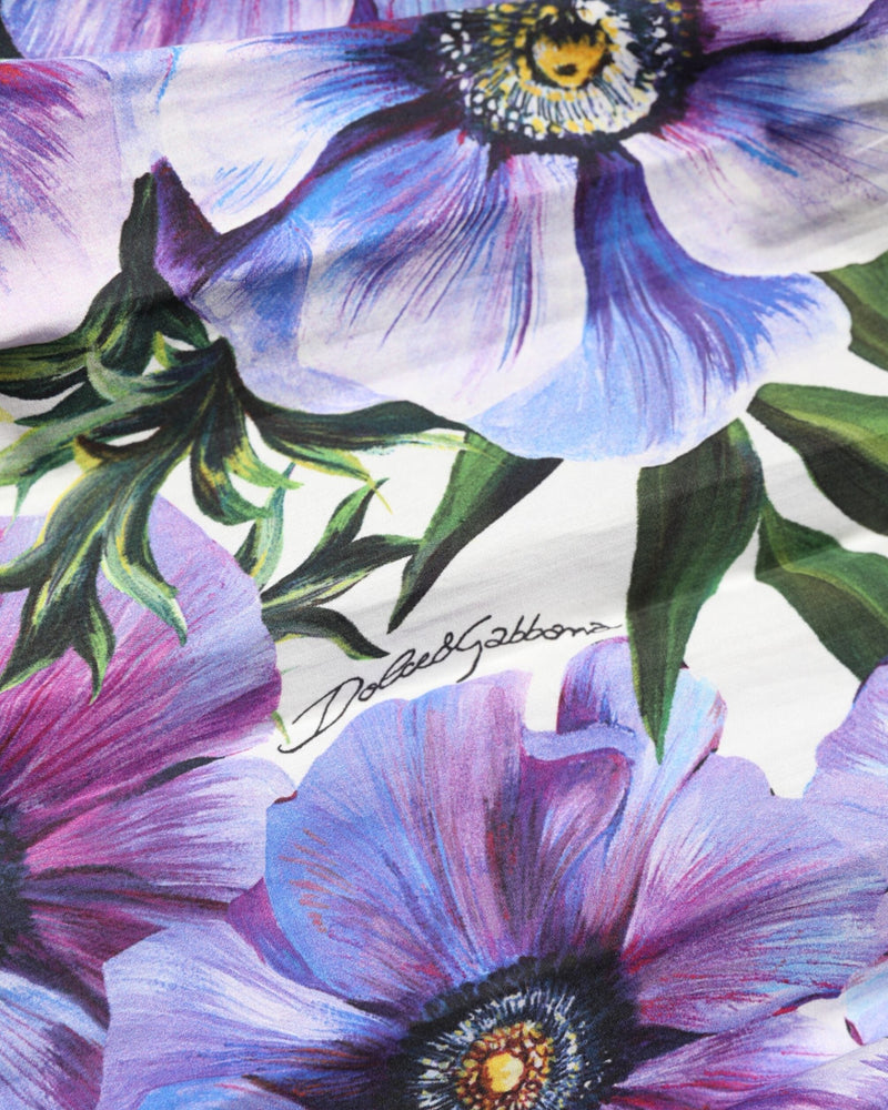 Dolce & Gabbana Purple Anemone Print Pleated Midi Dress Glam Steals