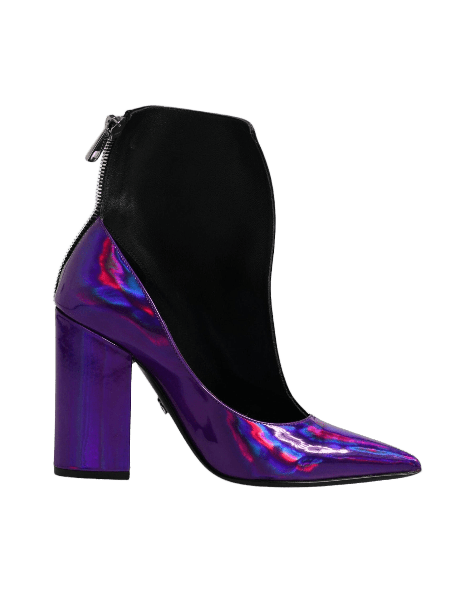 Dolce & Gabbana Purple Black Pointed Ankle Boots Shoes Glam Steals