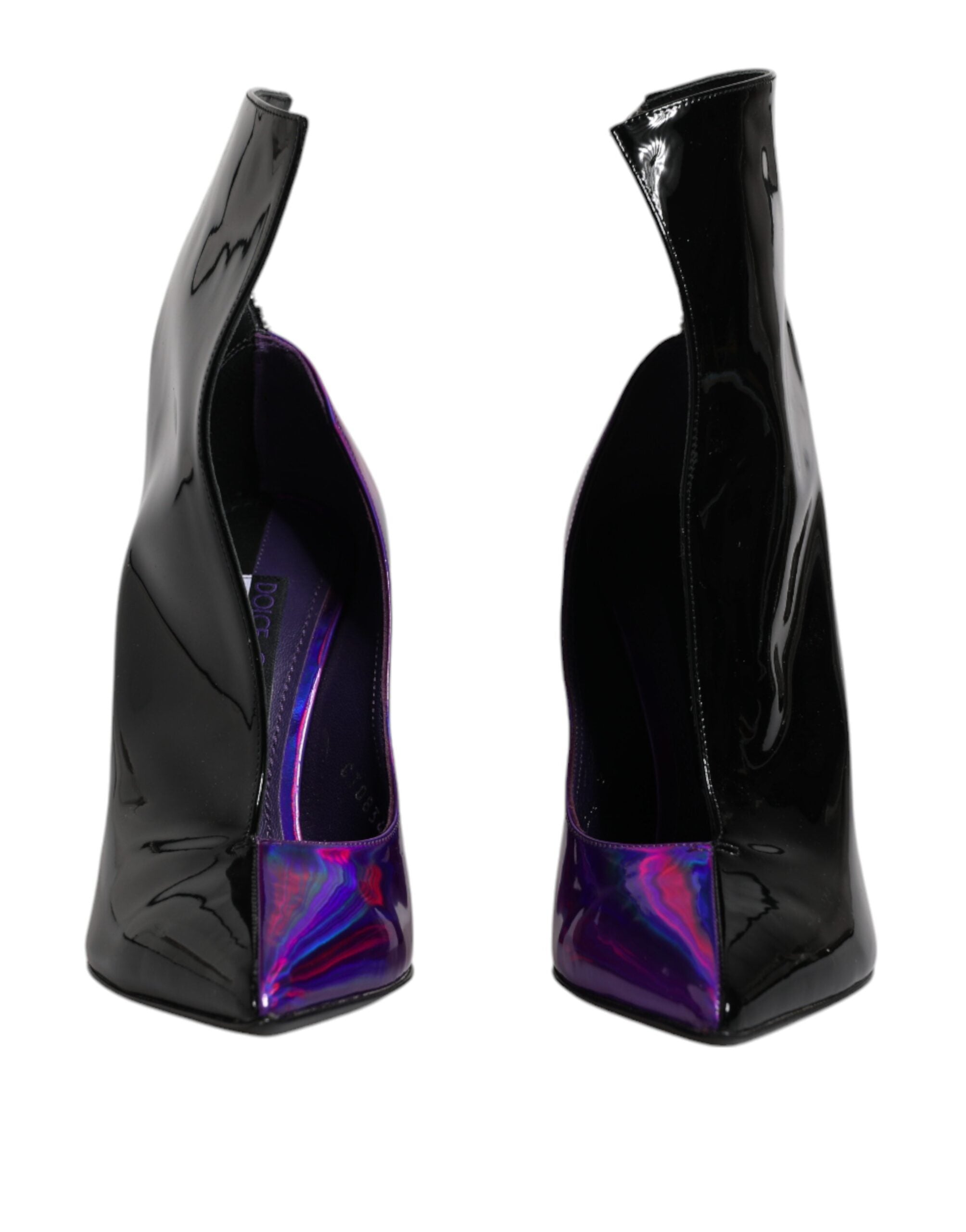 Dolce & Gabbana Purple Black Pointed Ankle Boots Shoes Glam Steals