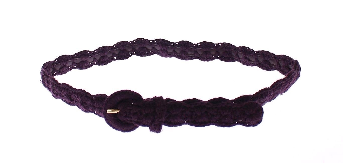 Dolce & Gabbana Purple Cotton Elegant Designer Belt Glam Steals