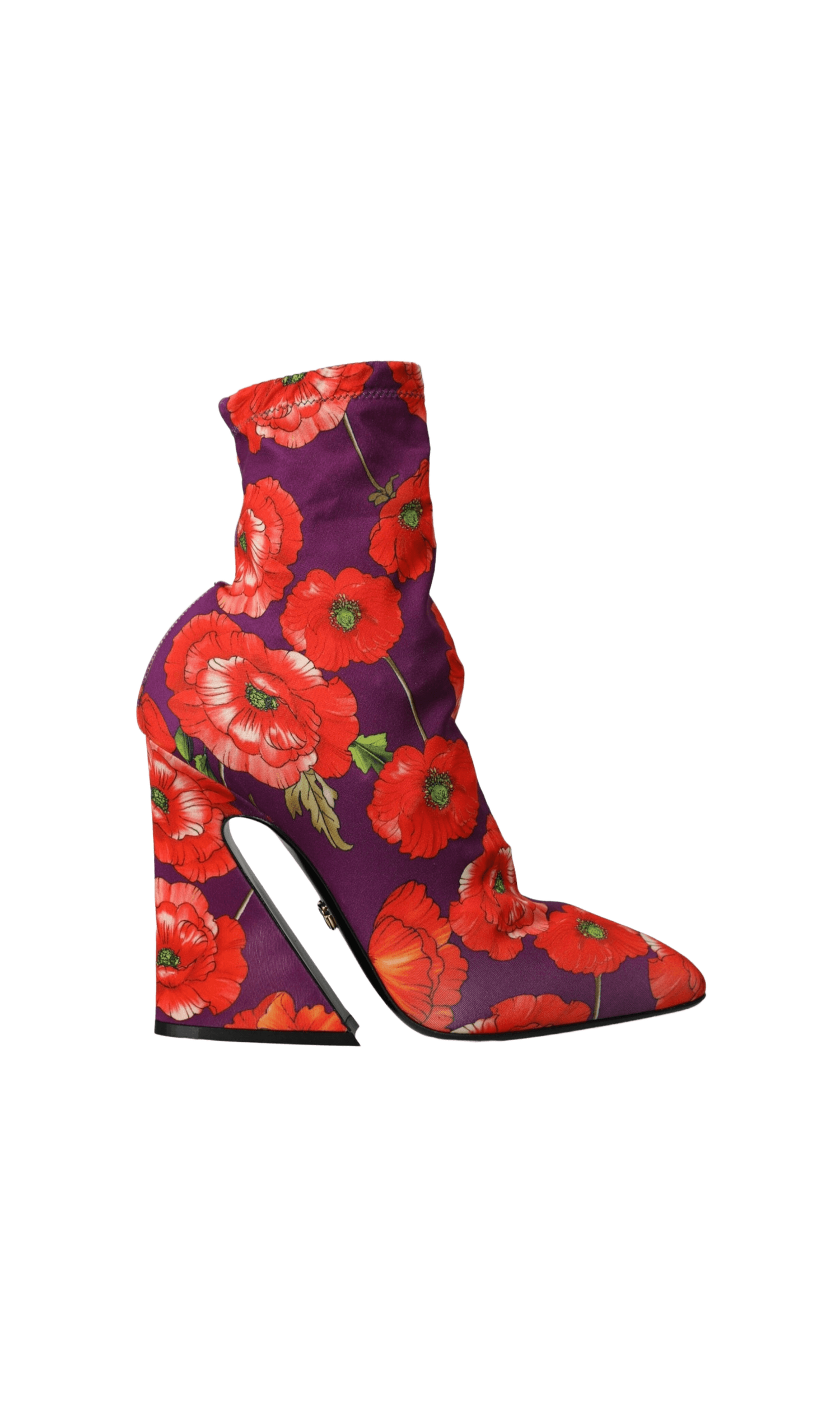 Dolce & Gabbana Purple Floral Jersey Stretch Boots Shoes Glam Steals