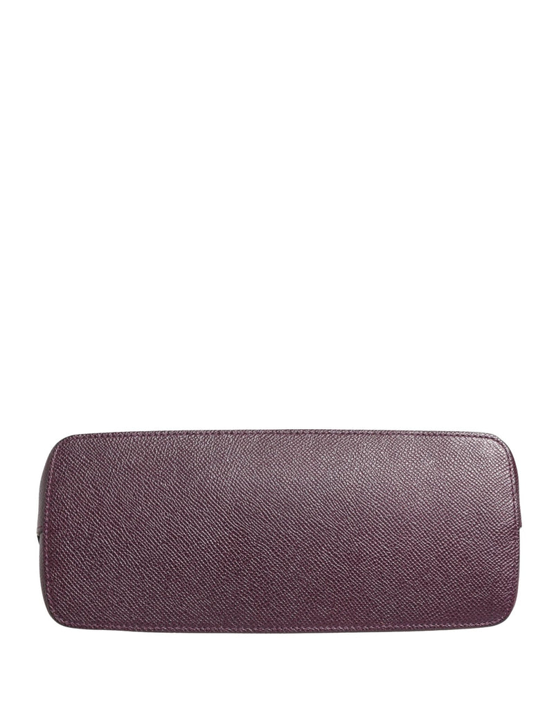 Dolce & Gabbana Purple Leather Dark Dg Logo Zip Around Hand Purse Wallet Glam Steals