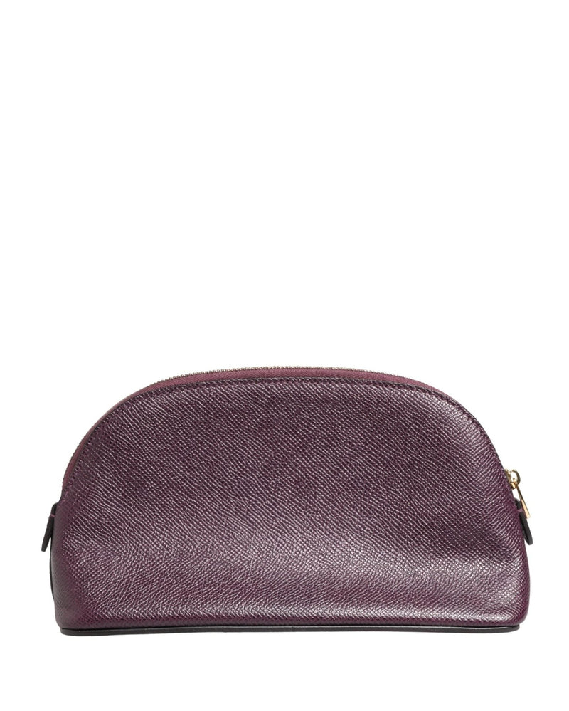 Dolce & Gabbana Purple Leather Dark Dg Logo Zip Around Hand Purse Wallet Glam Steals