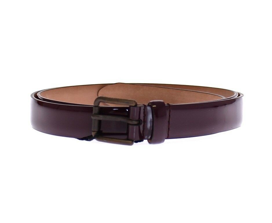Dolce & Gabbana Purple Leather Logo Cintura Gürtel Belt Glam Steals