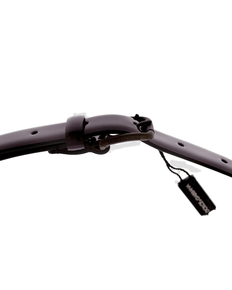Dolce & Gabbana Purple Leather Logo Cintura Gürtel Belt Belts