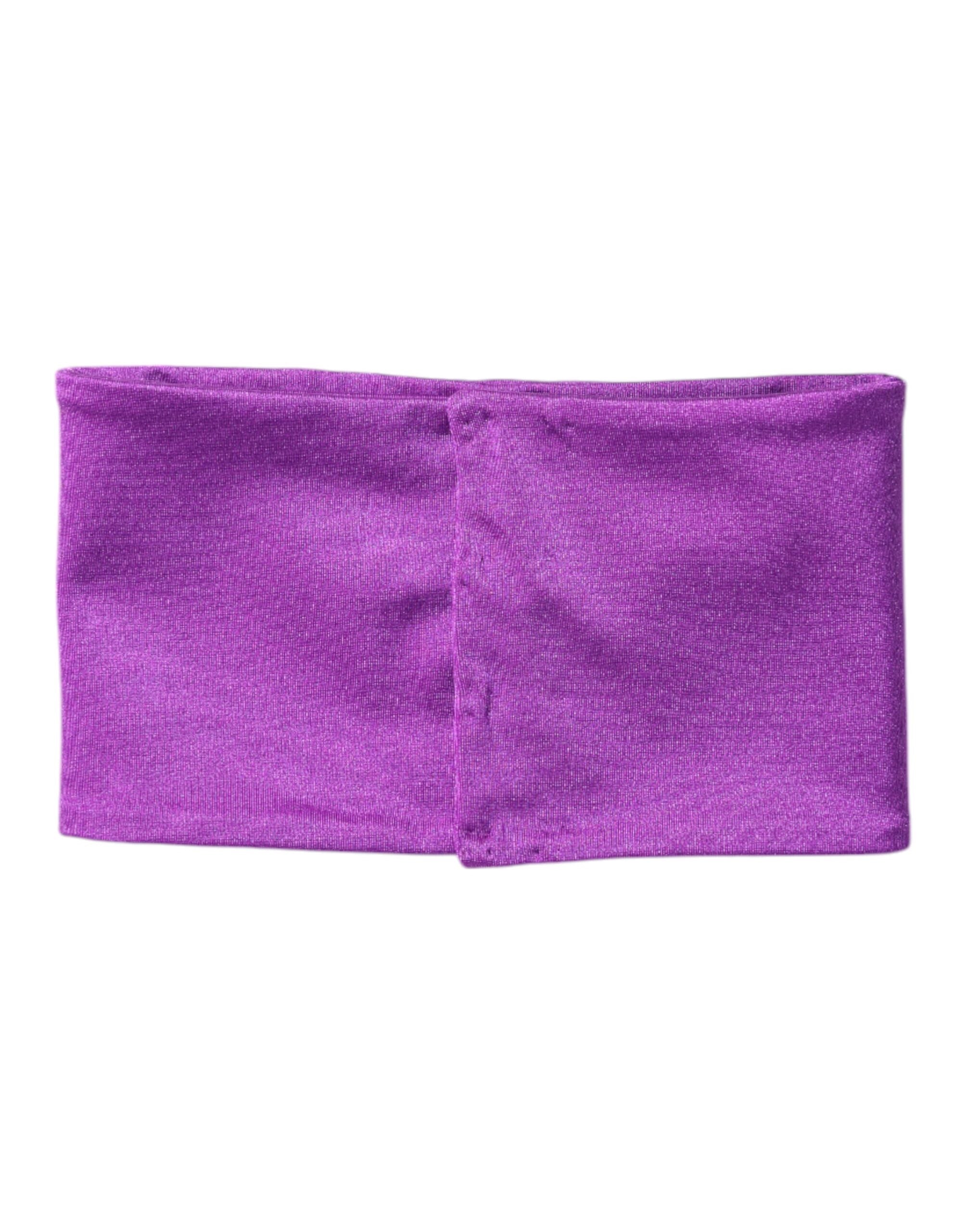 Dolce & Gabbana Purple Nylon Stretch Women Neck Warmer Scarf Glam Steals