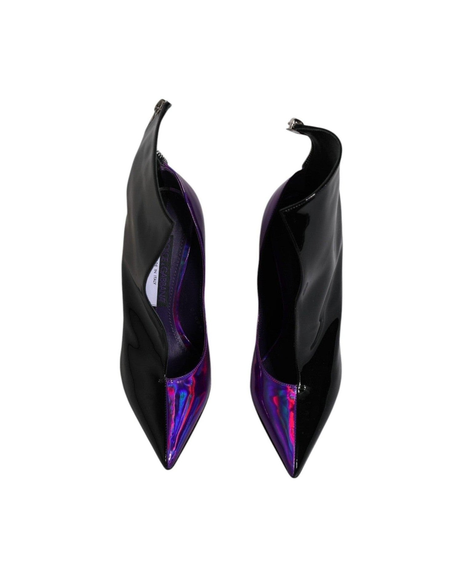 Dolce & Gabbana Purple Black Pointed Ankle Boots Shoes Glam Steals