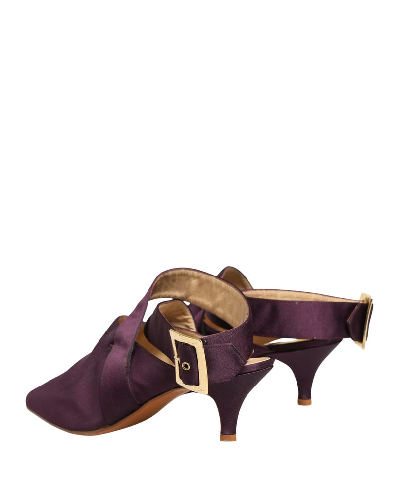 Dolce & Gabbana Purple Satin Sandals Shoes Glam Steals