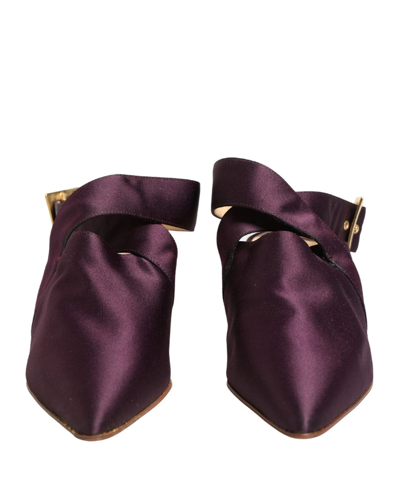 Dolce & Gabbana Purple Satin Sandals Shoes Glam Steals