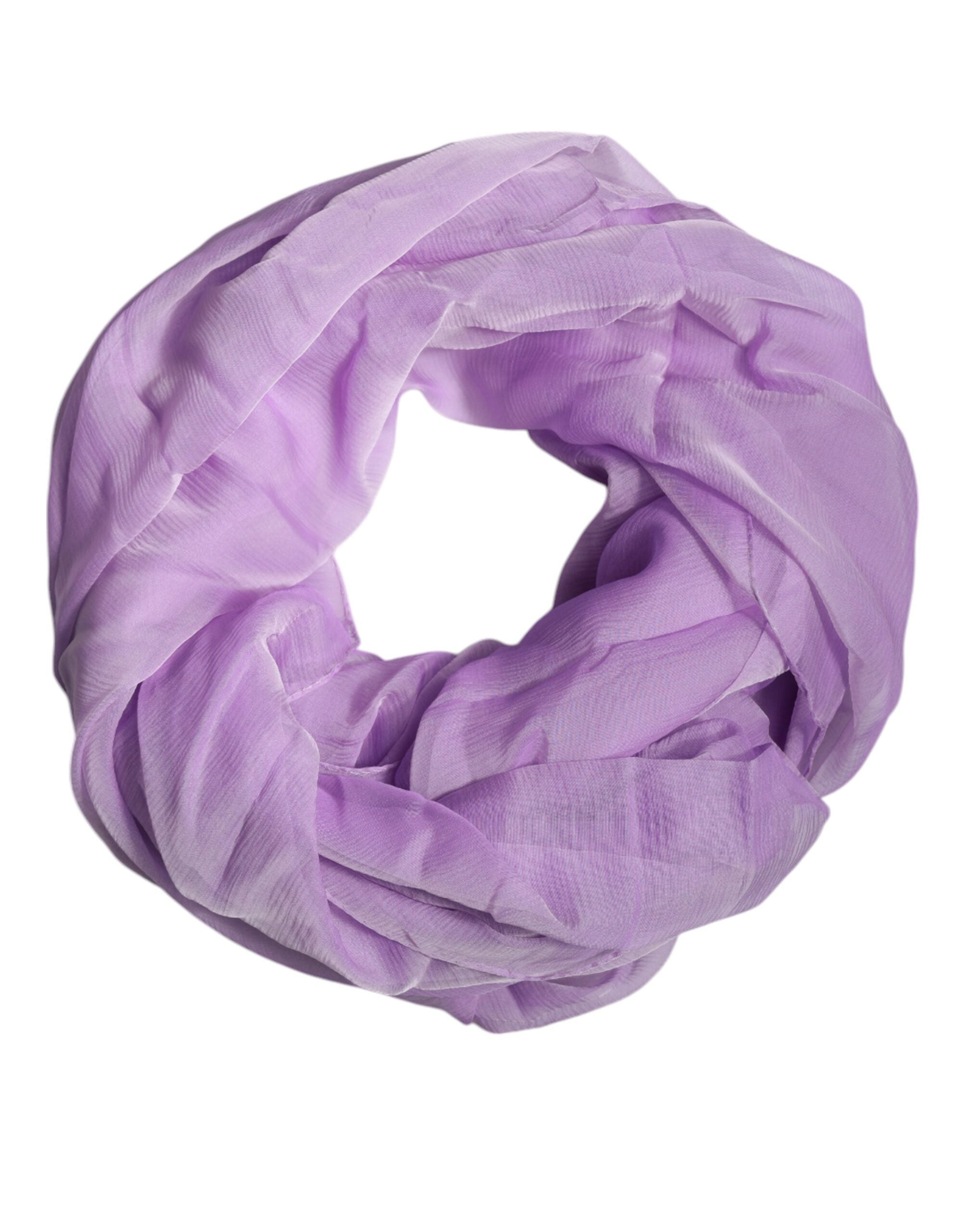 Dolce & Gabbana Purple Silk Rectangle Wrap Shawl Scarf Glam Steals