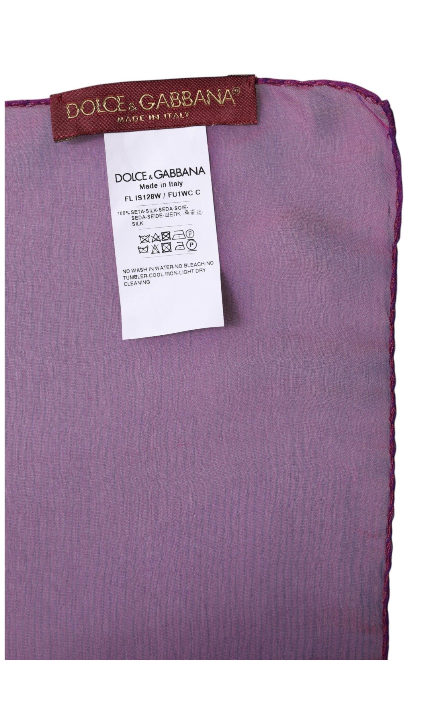 Dolce & Gabbana Purple Silk Rectangle Wrap Shawl Scarf Glam Steals