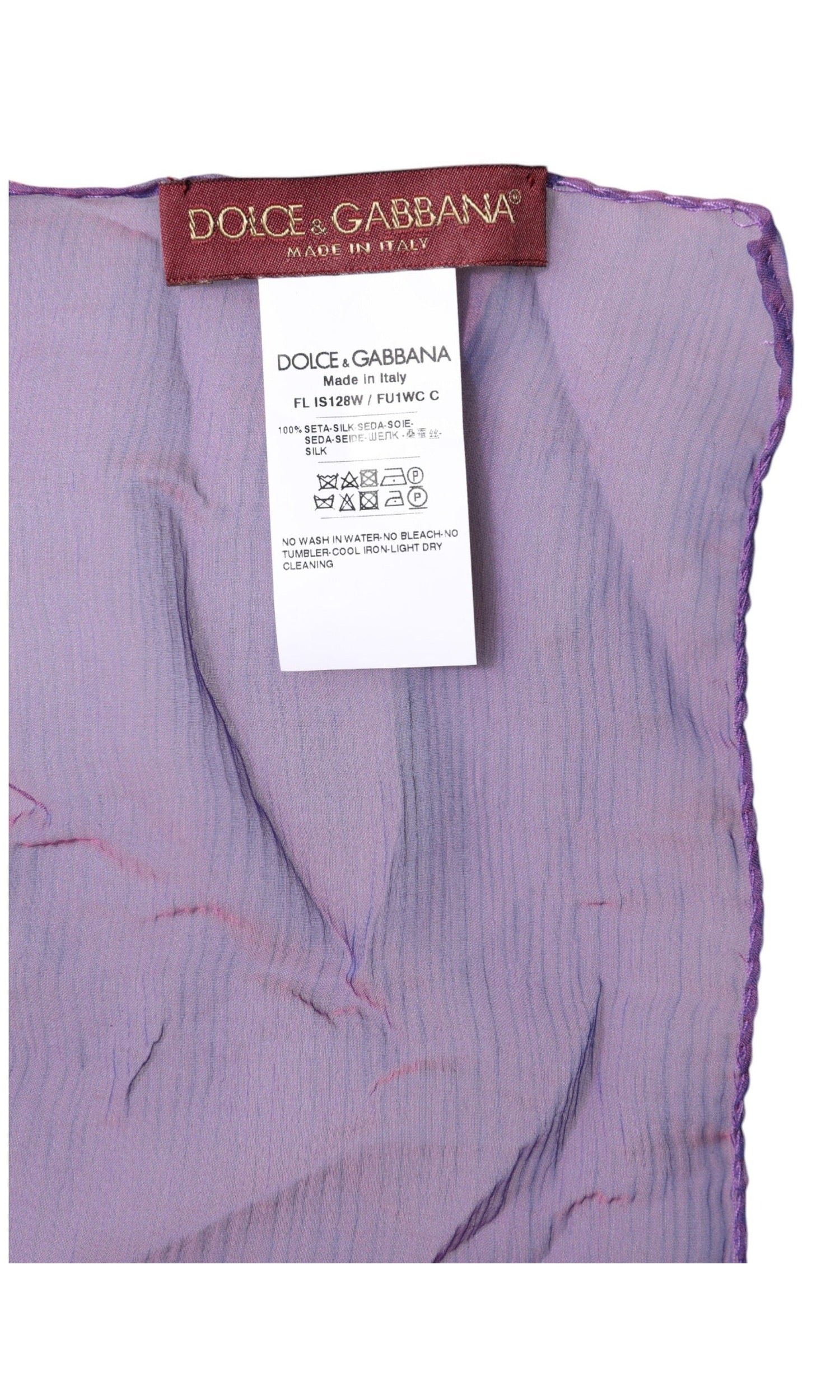 Dolce & Gabbana Purple Silk Rectangle Wrap Shawl Scarf Glam Steals