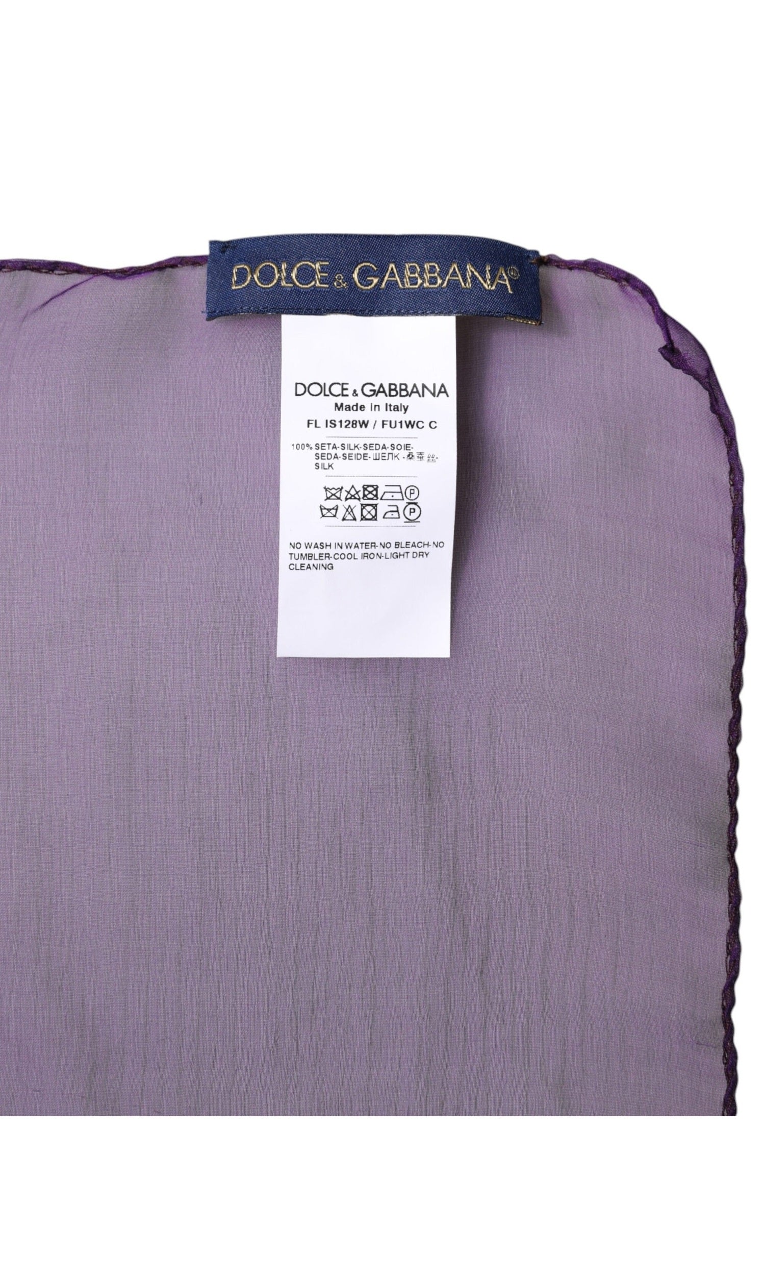 Dolce & Gabbana Purple Silk Rectangle Wrap Shawl Scarf Glam Steals