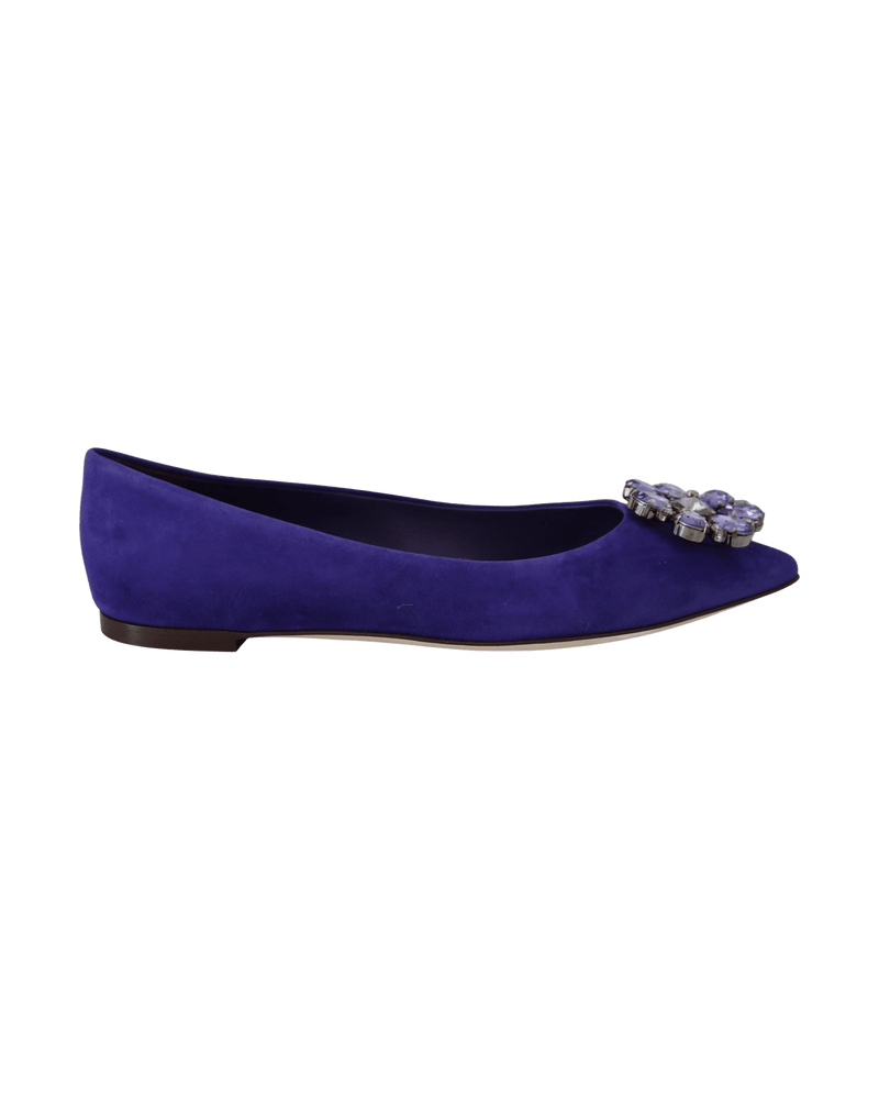 Dolce & Gabbana Purple Suede Crystals Loafers Glam Steals