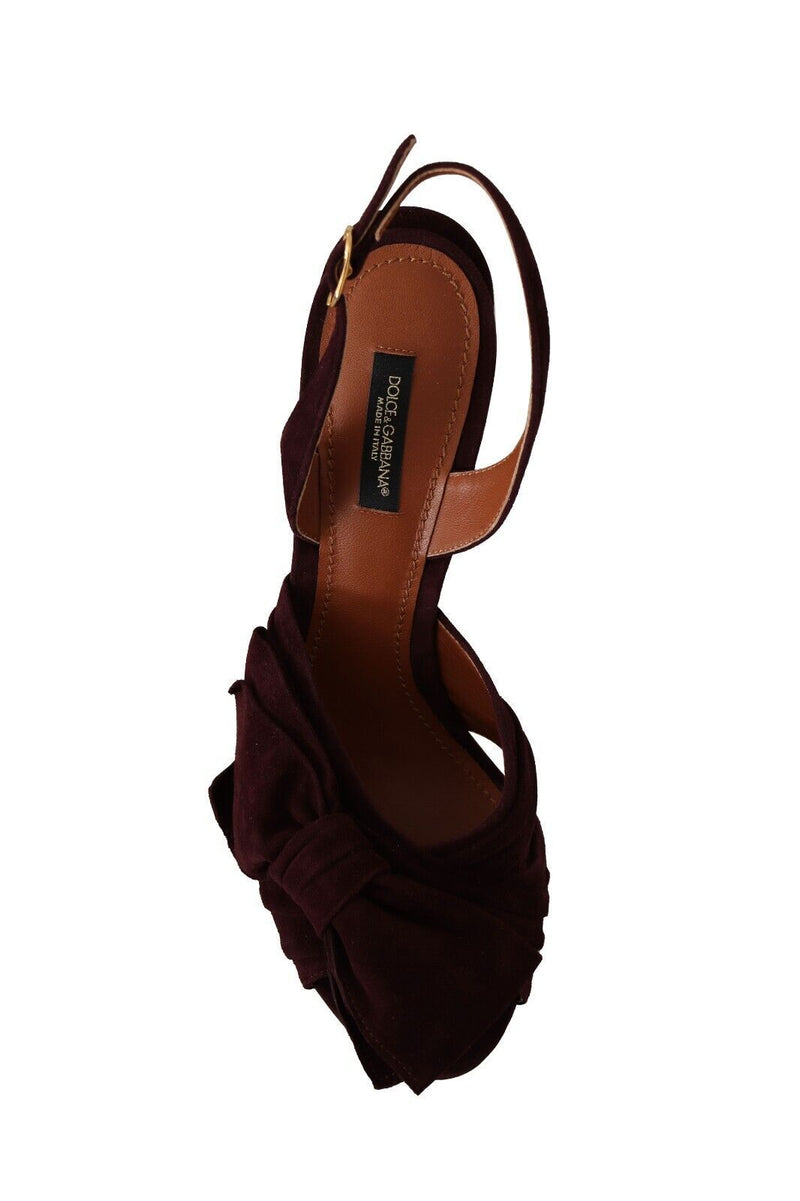 Dolce & Gabbana Purple Suede Dark Ankle Strap Sandals Shoes Glam Steals