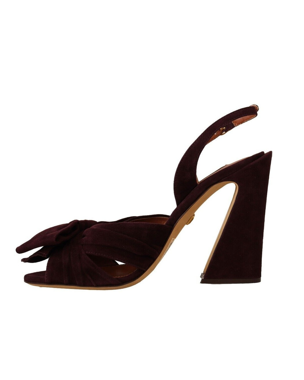 Dolce & Gabbana Purple Suede Dark Ankle Strap Sandals Shoes Heels