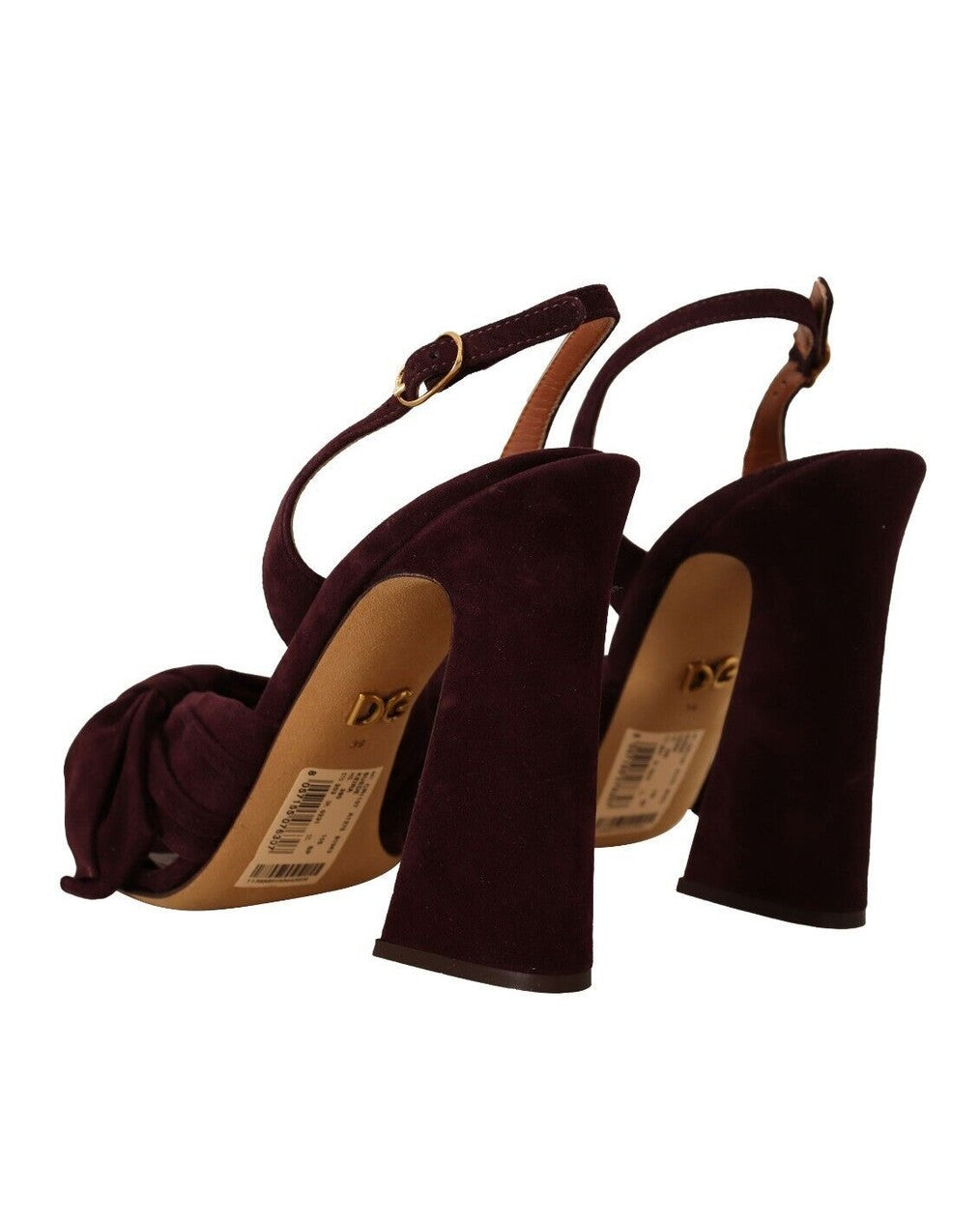 Dolce & Gabbana Purple Suede Dark Ankle Strap Sandals Shoes Heels