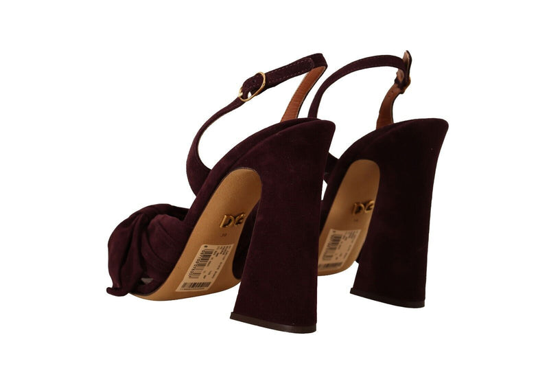 Dolce & Gabbana Purple Suede Dark Ankle Strap Sandals Shoes Glam Steals