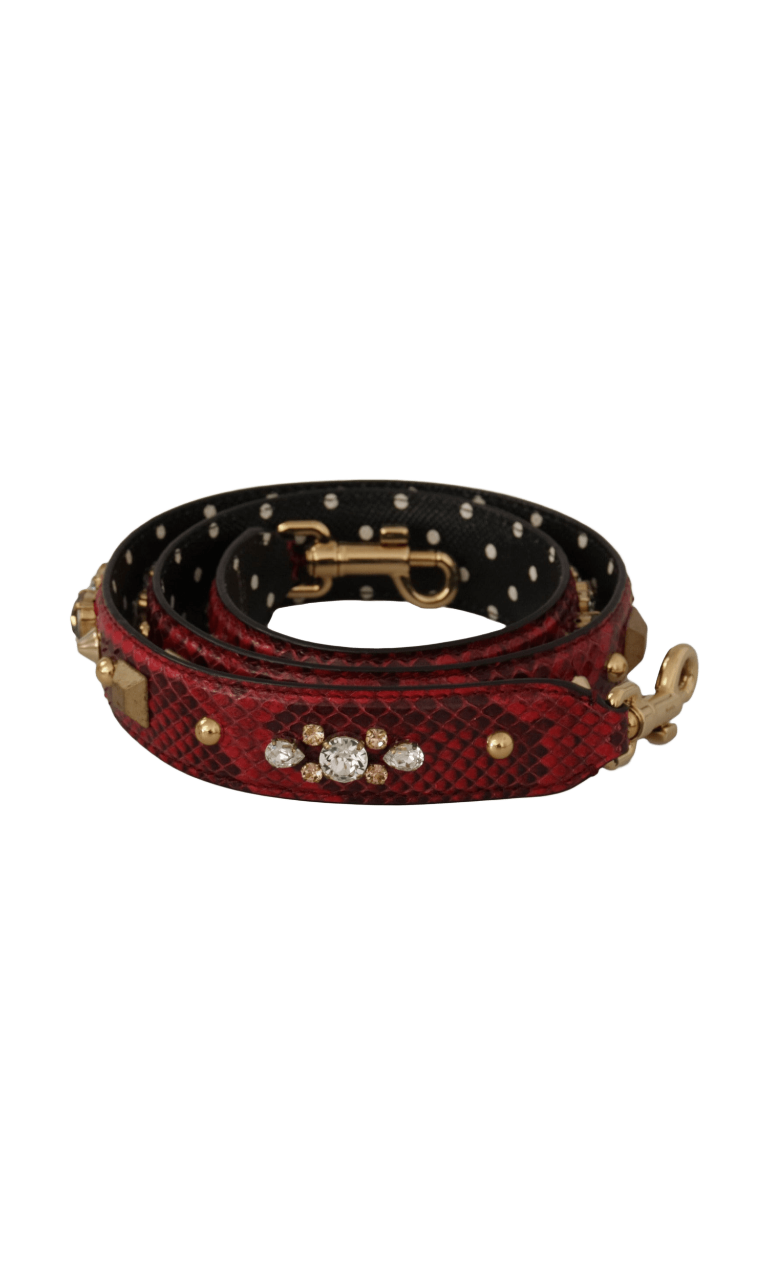Dolce & Gabbana Python Leather Shoulder Bag Red Strap Glam Steals