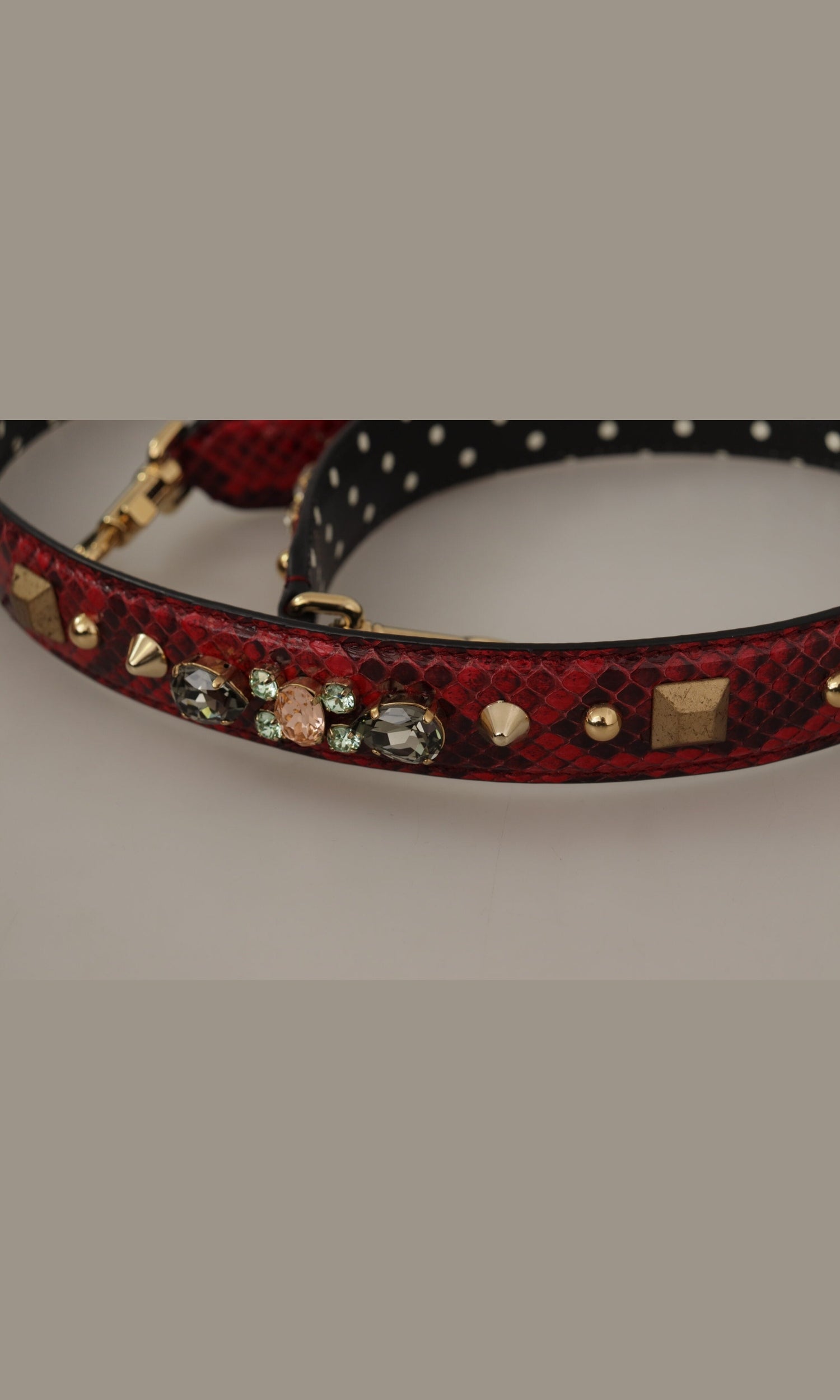 Dolce & Gabbana Python Leather Shoulder Bag Red Strap Glam Steals