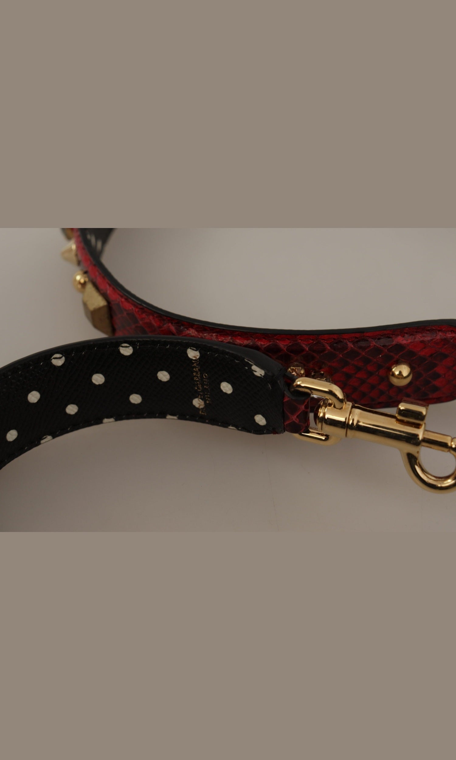 Dolce & Gabbana Python Leather Shoulder Bag Red Strap Glam Steals
